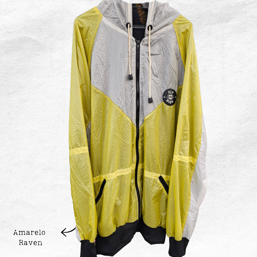 Jaqueta de velame Amarelo e branco