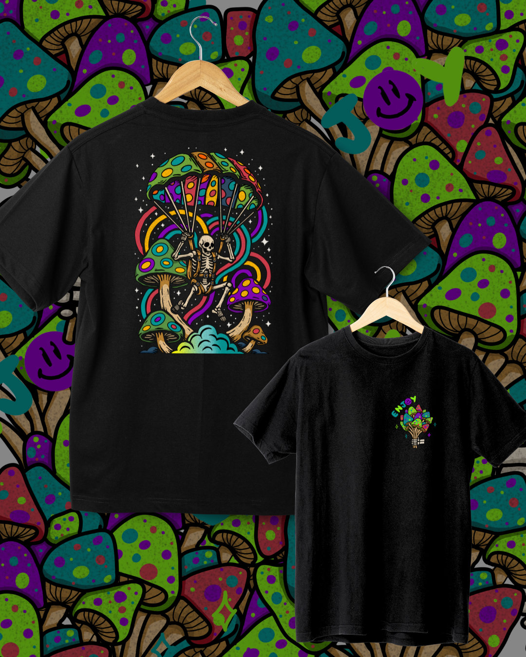 🌈 Camiseta ENJOY – Psychodelic Skull