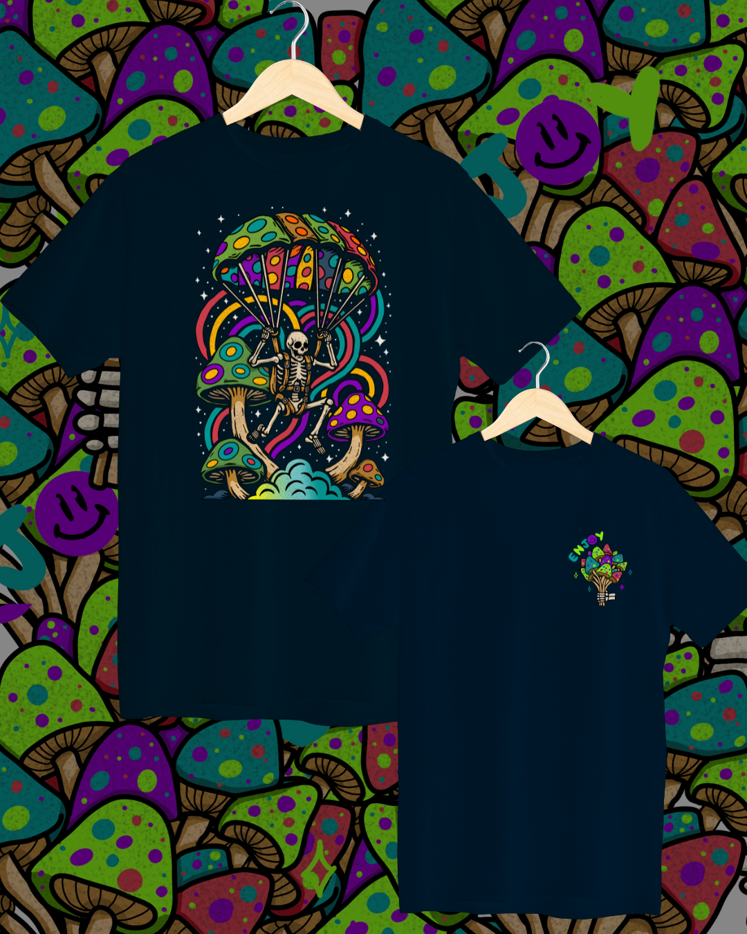 🌈 Camiseta ENJOY – Psychodelic Skull