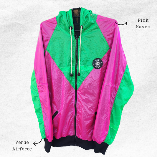 Jaqueta de velame Rosa e verde